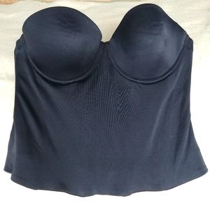 Black satin boned corset top